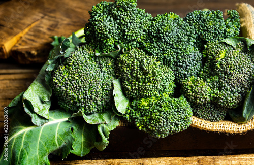 Wallpaper Mural Raw Broccoli on a rustic table Torontodigital.ca