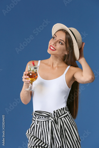 Beautiful woman with tasty ...