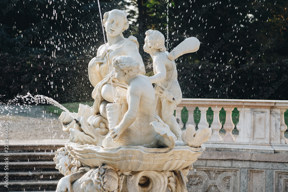LAINATE (MI) - ITALY OCT 2018 - fountain NINFEO in the VILLA VISCONTI BORROMEO LITTA