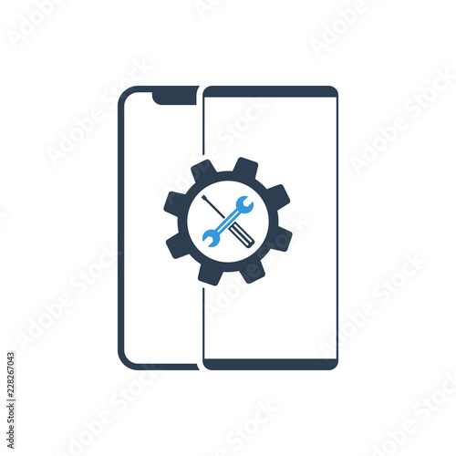 Phone Repair Logo vector. Smart phone device repair symbol.