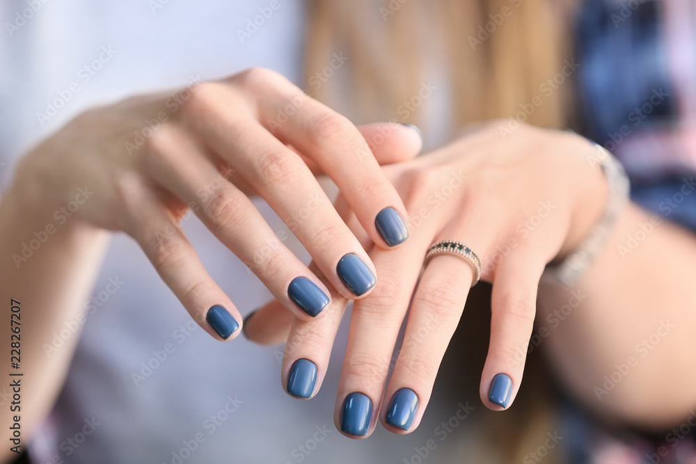 Woman with stylish beautiful manicure, closeup Woman with stylish beautiful manicure, closeup