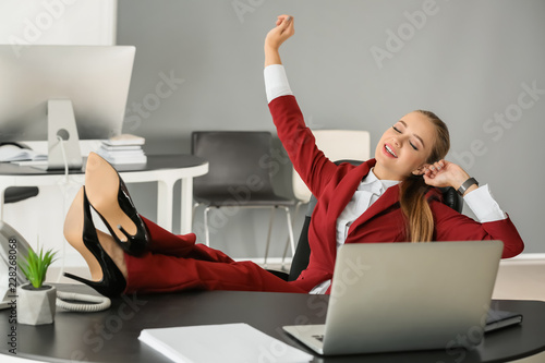 Beautiful female secretary ...