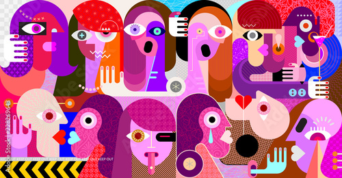 Large group of people vector illustration