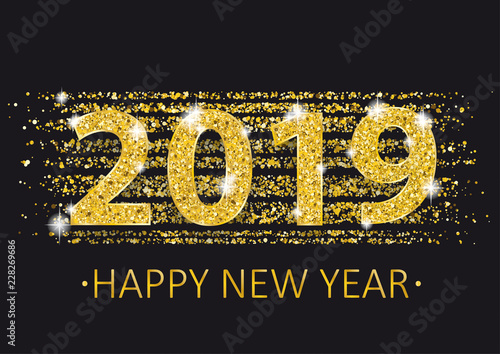 Golden 2019 Happy New Year