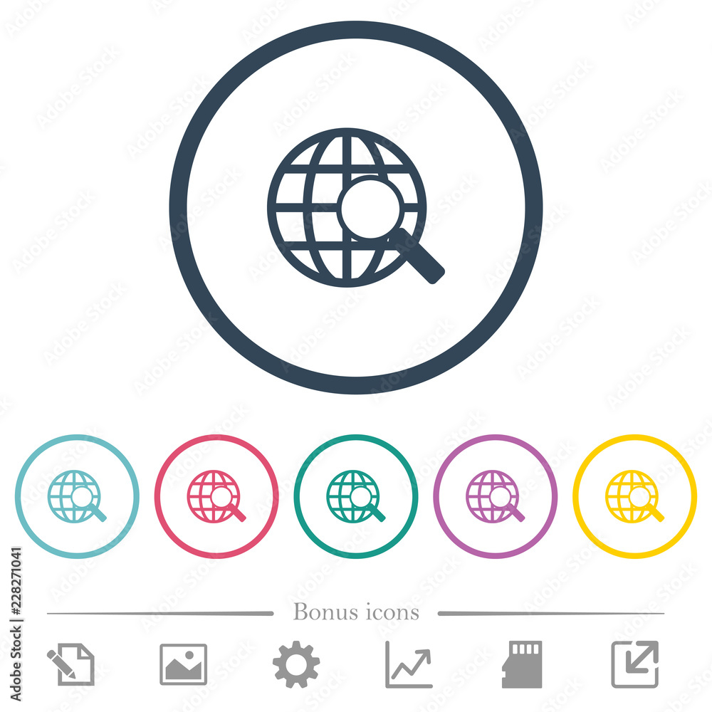 Web search flat color icons in round outlines Web search flat color icons in round outlines