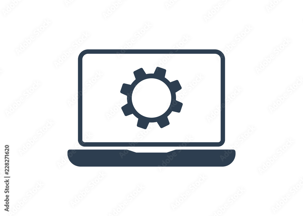 Gear Computer Icon. computer repair vector template. Illustration Gear Computer Icon. computer repair vector template. Illustration