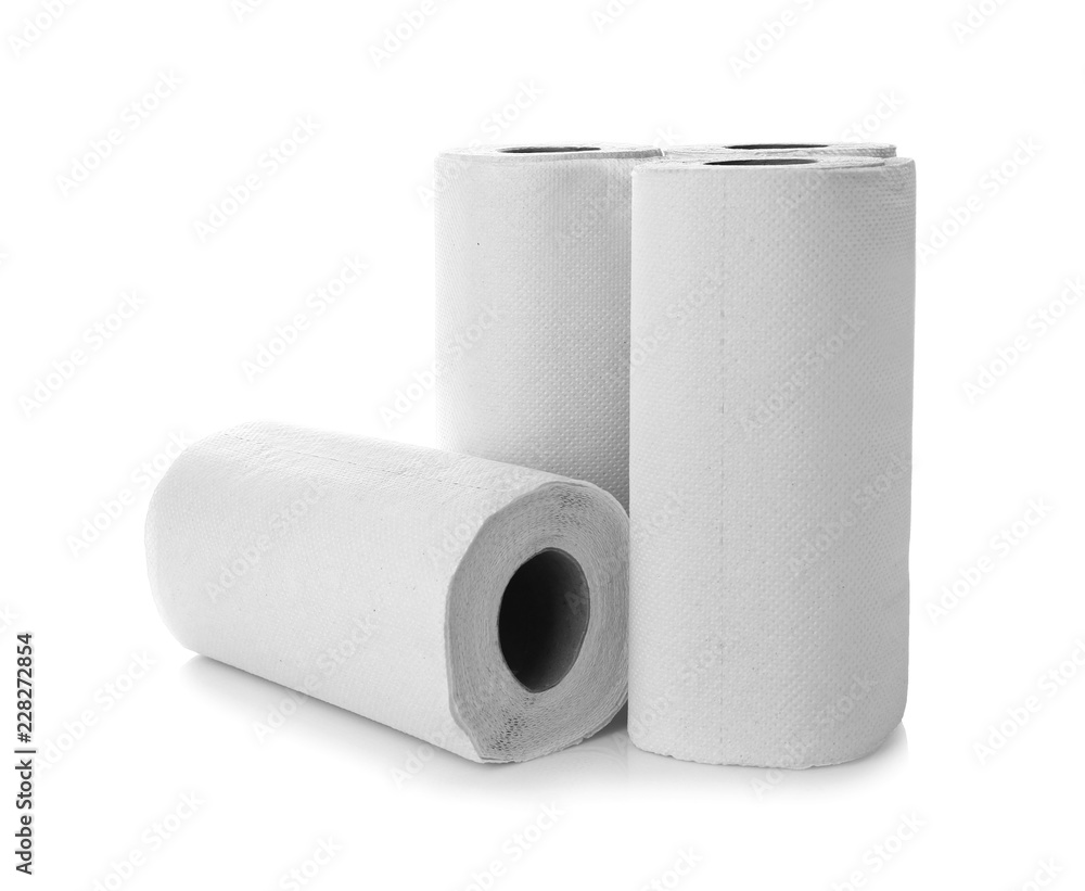 Rolls of paper towels on white background Rolls of paper towels on white background