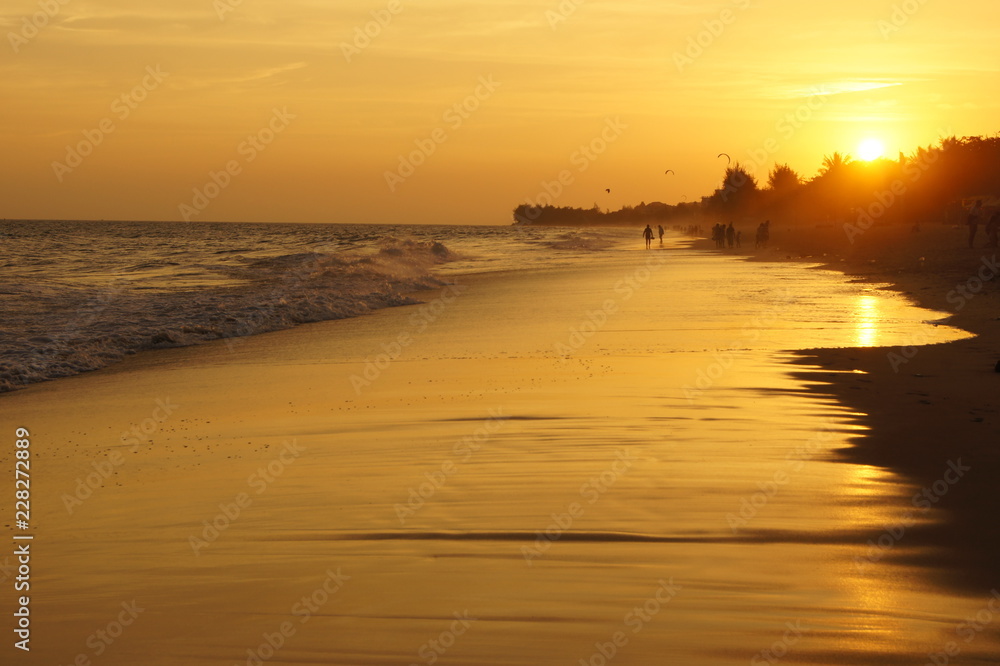 Naklejka premium sunset on the beach