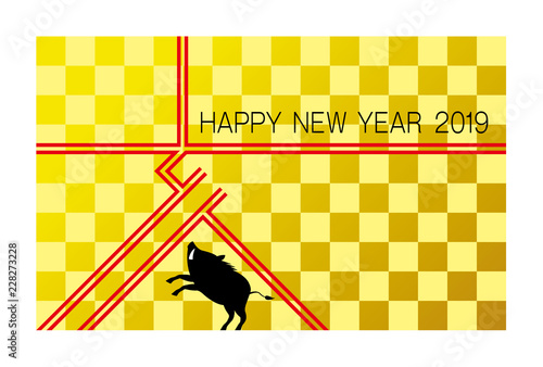 年賀状　亥　2019