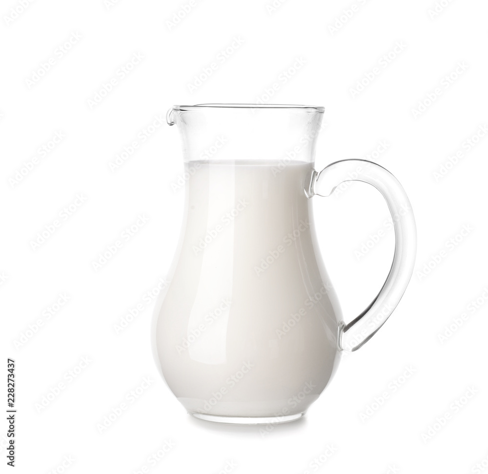 Pitcher of milk on white background Pitcher of milk on white background