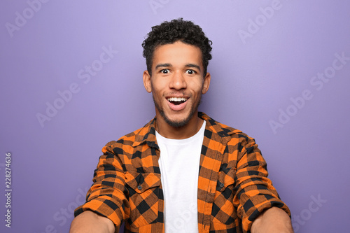 Portrait of surprised Afric...