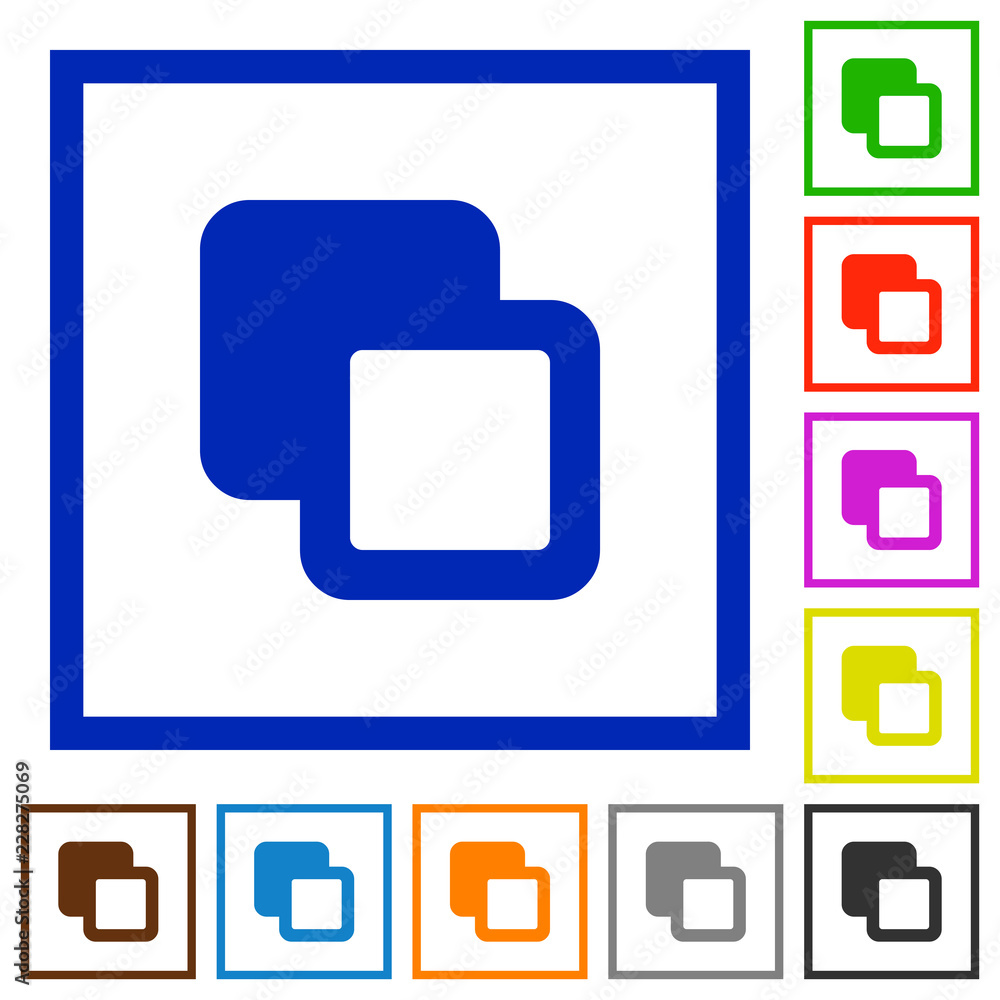 Fototapeta premium Subtract shapes flat framed icons