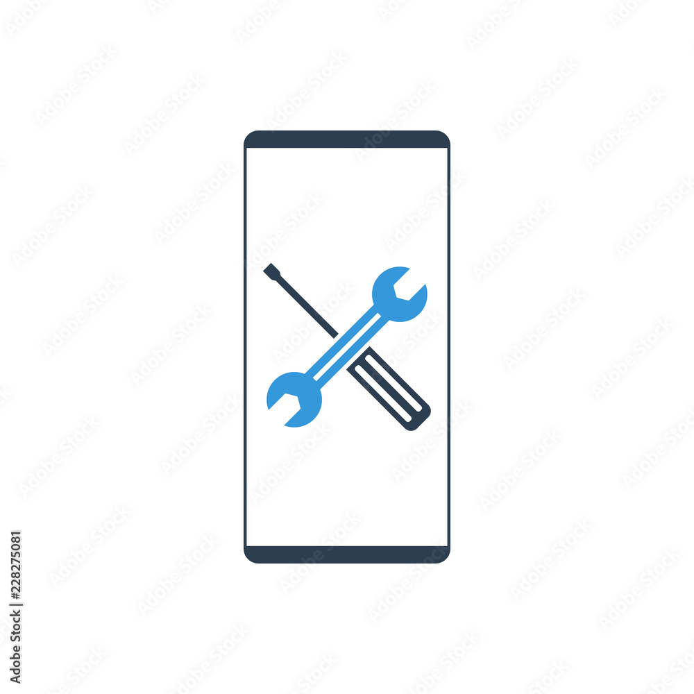 phone mobile repair logo. smartphone and tools. Service electronic technic. 