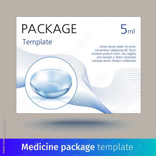 Realistic style vector illustration with contacts package on transparent background