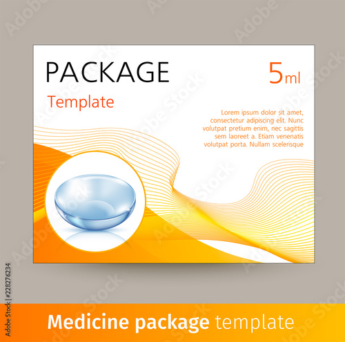 Realistic style vector illustration with contacts package on transparent background