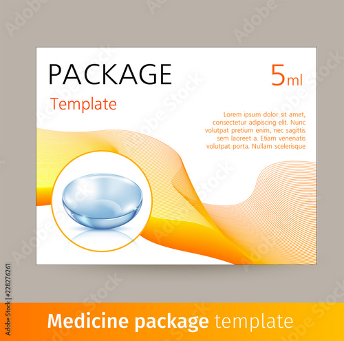 Realistic style vector illustration with contacts package on transparent background