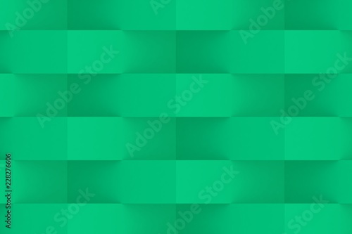 Green Geometric Abstract Background. 3D Render Background