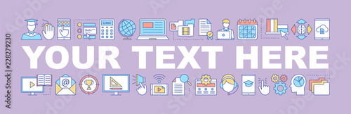 Online education word concepts banner