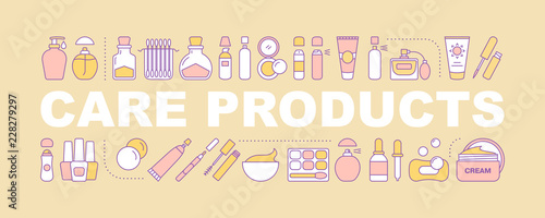 Care products word concepts banner