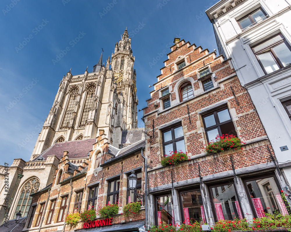 Traditional flemish architecture in Belgium - Antwerpen city