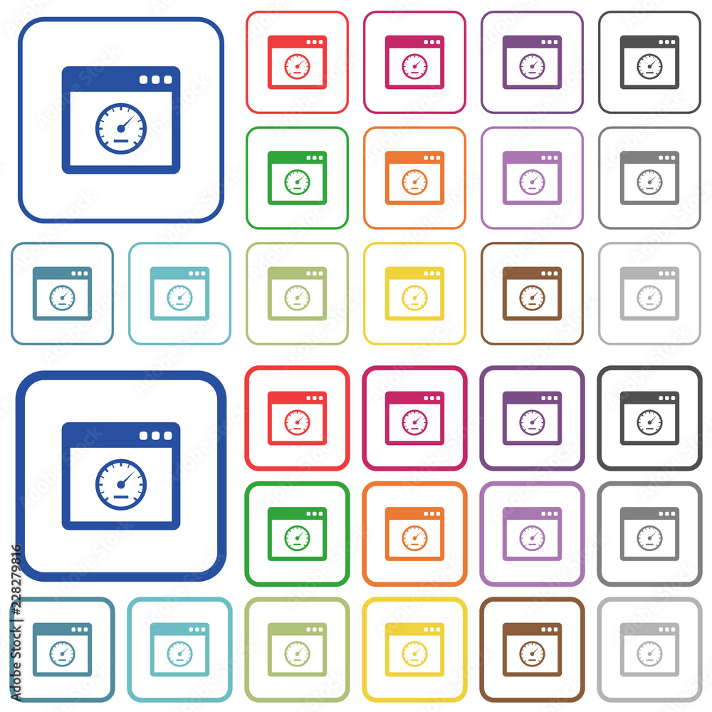 Application speed outlined flat color icons Application speed outlined flat color icons