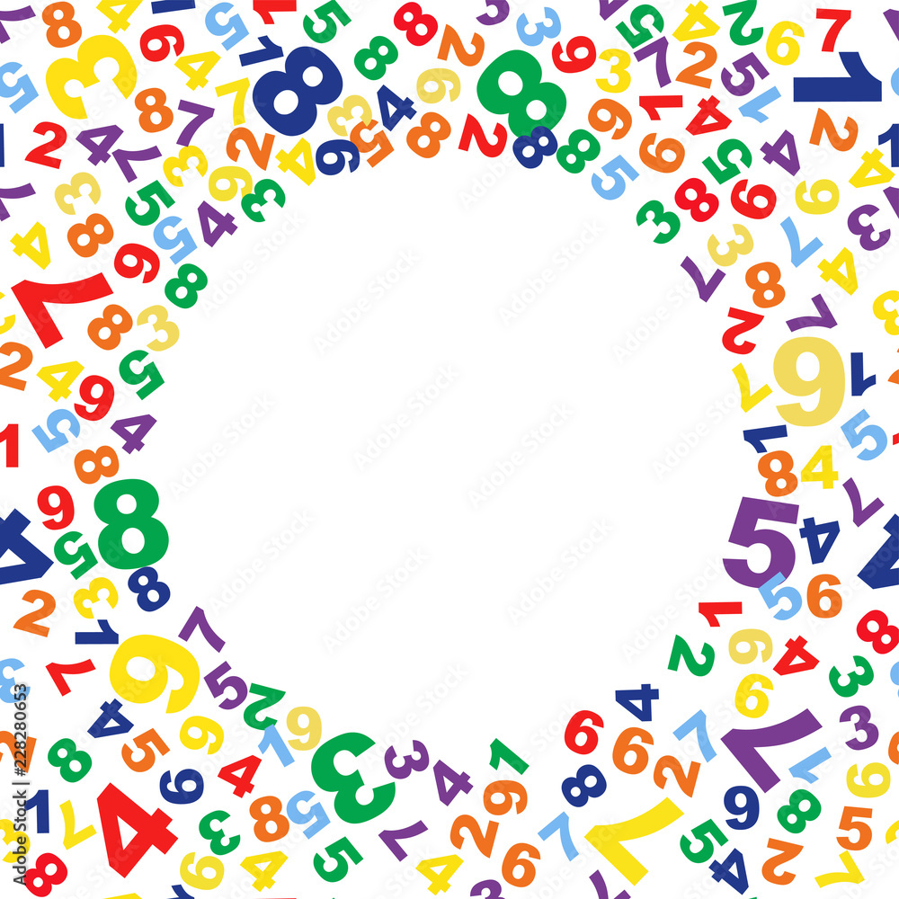 Frame. Vector background from numbers. Back to school. Vector illustration. Frame. Vector background from numbers. Back to school. Vector illustration.