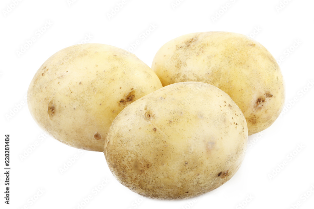 heap of potato isolated on white background heap of potato isolated on white background