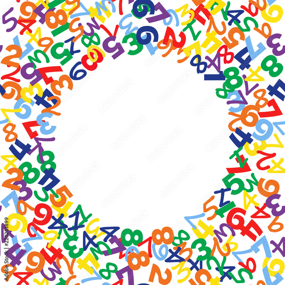 Frame. Vector background from numbers. Back to school. Vector illustration. Frame. Vector background from numbers. Back to school. Vector illustration.