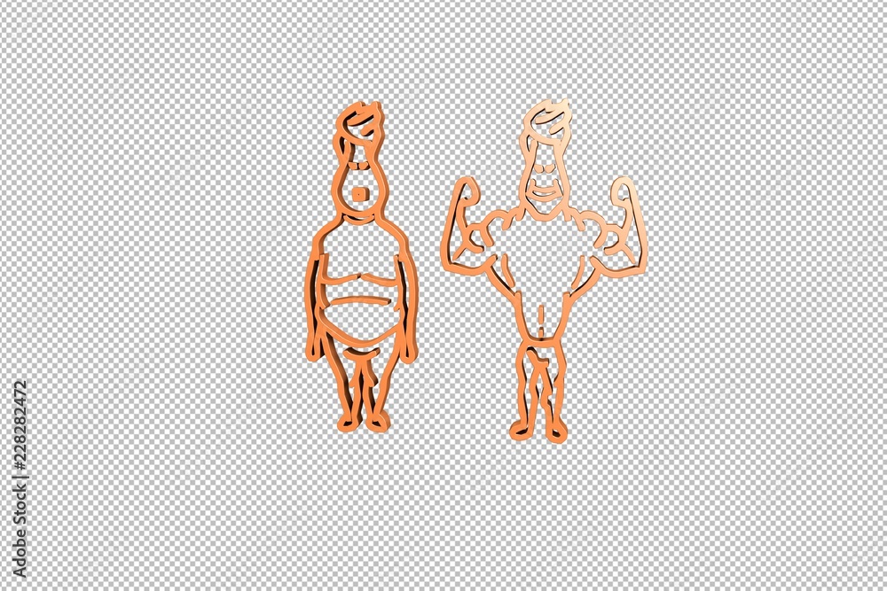 orange Weight Loss 3D illustration on transparent background orange Weight Loss 3D illustration on transparent background