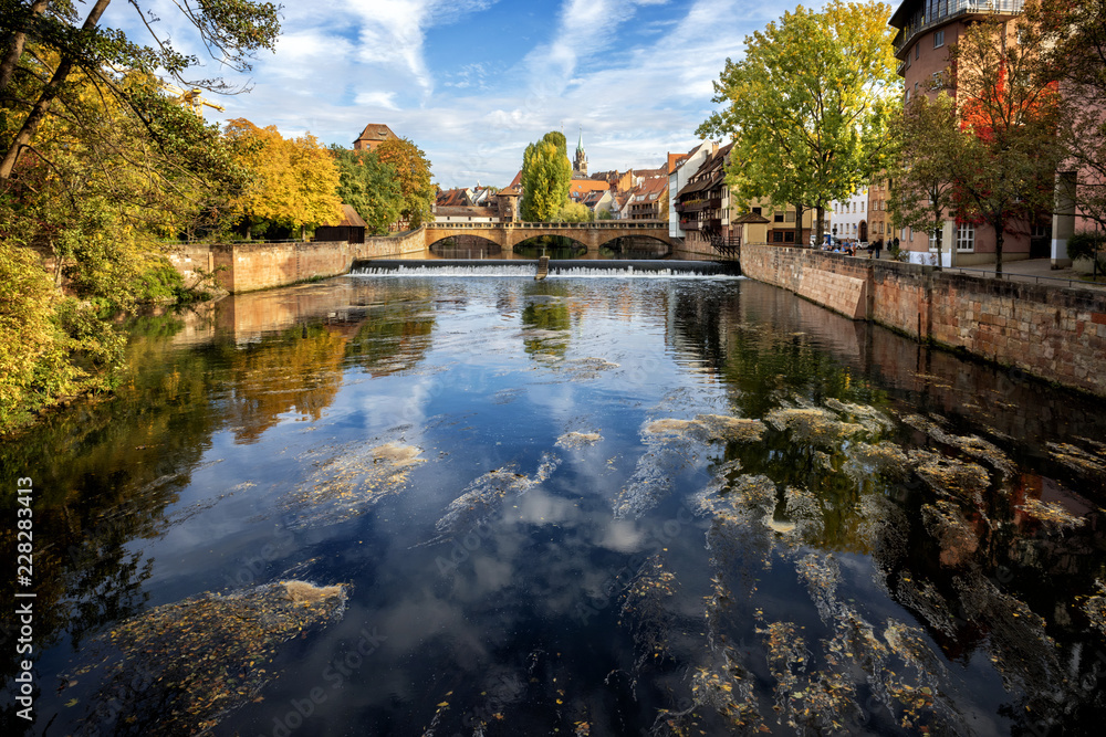 Nuremberg, Max Bruke Bridge over the Pegnitz River. Franconia, Germany Nuremberg, Max Bruke Bridge over the Pegnitz River. Franconia, Germany