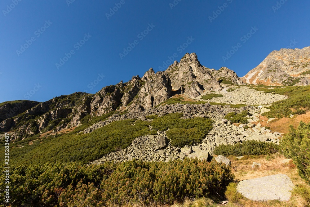 High Tatras mountains on a summer day.