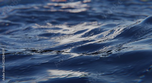 Abstract Water Surface Close Up. 3D illustration