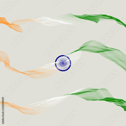 Abstract flag of India with ribbons