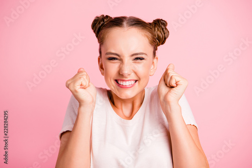 Tableau sur toile Close up portrait of beautiful, attractive, pretty, dreamy lady