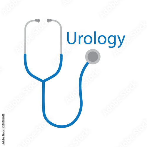 urology word and stethoscope icon- vector illustration