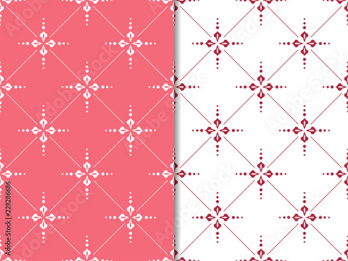 abstract floral seamless pattern with flowers, netting and leaves
