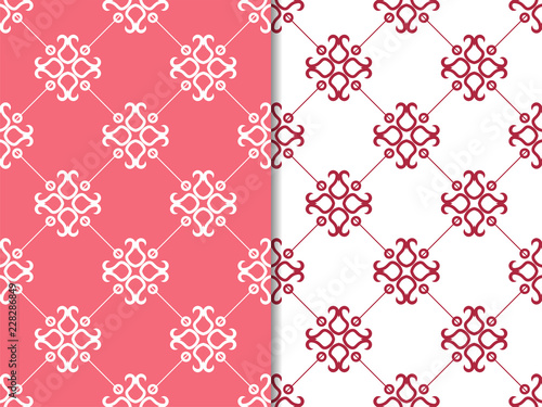abstract floral seamless pattern with flowers, netting and leaves