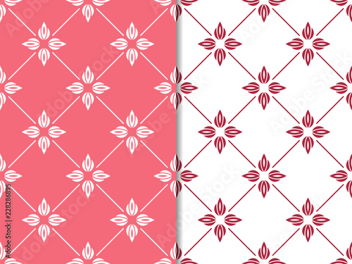 abstract floral seamless pattern with flowers, netting and leaves