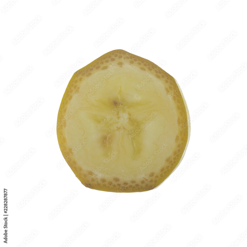 slice of banana isolated on white background slice of banana isolated on white background