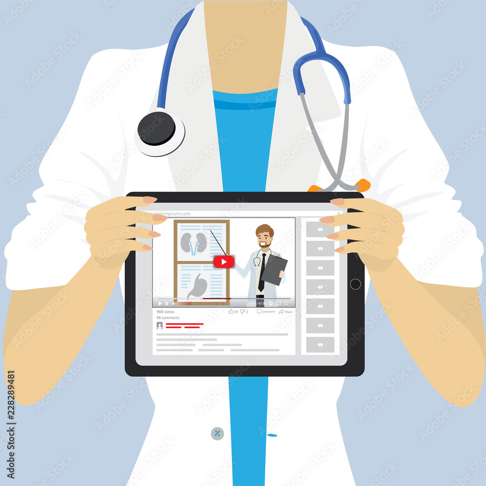 Female doctor or nurse holding medical tablet pc Female doctor or nurse holding medical tablet pc