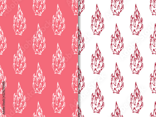 pitaya, pitahaya tropical fruit seamless pattern