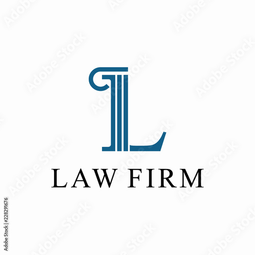 Initial L for law firm Logo design template