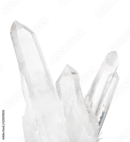 isolated transparent natural mountain crystals