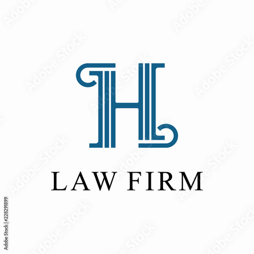 Initial H for law firm Logo design template