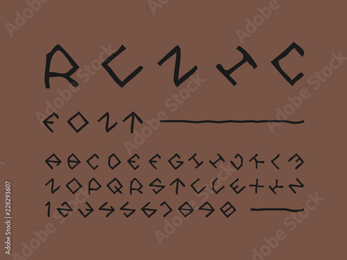 6403935 Runic font. Vector alphabet