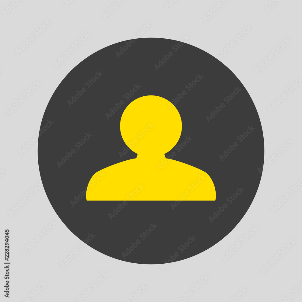 Person man icon on grey background. Person man icon on grey background.