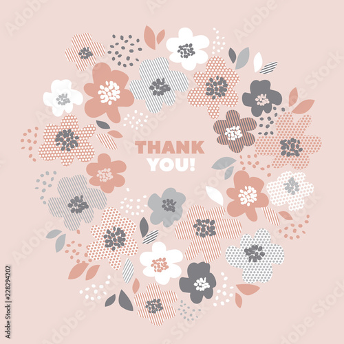 Pale pink geometric flower ...