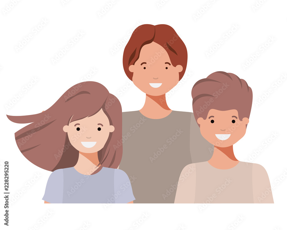 family smiling and waving avatar character family smiling and waving avatar character