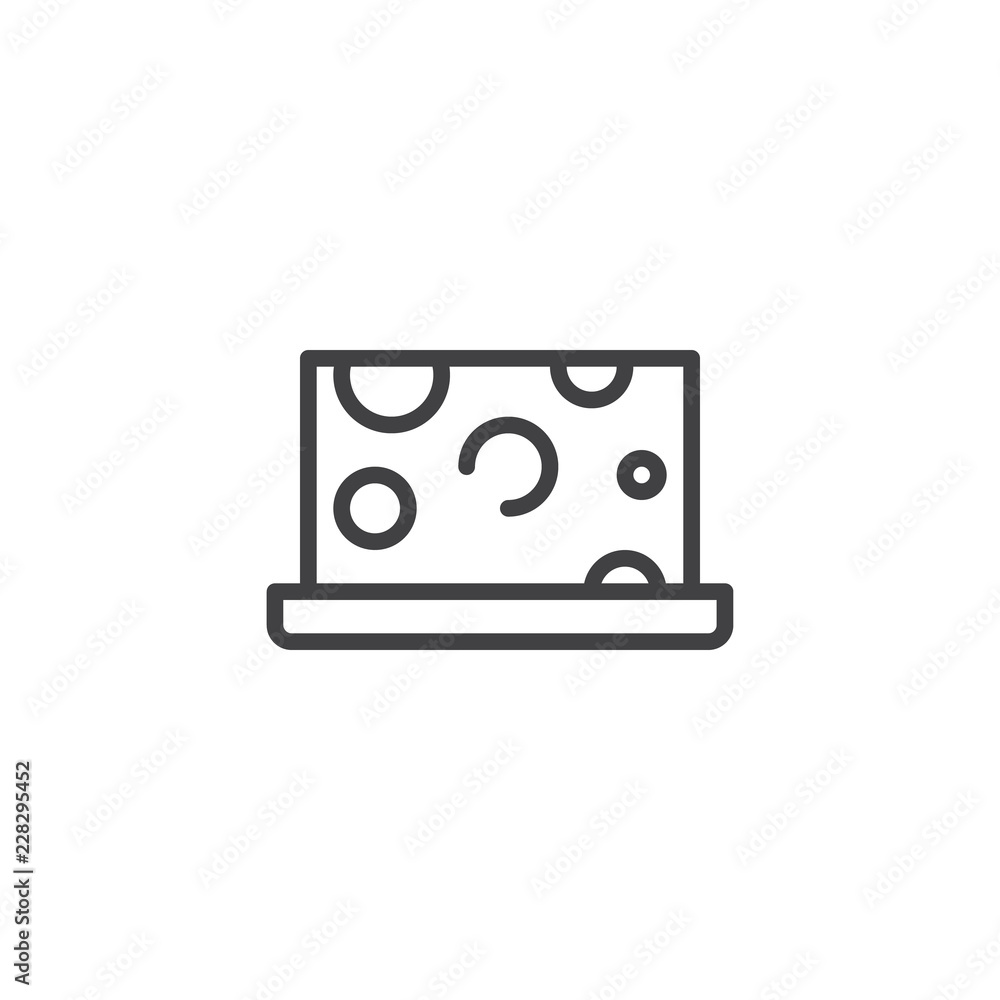 Piece of cheese outline icon. linear style sign for mobile concept and web design. Cheese simple line vector icon. Symbol, logo illustration. Pixel perfect vector graphics Piece of cheese outline icon. linear style sign for mobile concept and web design. Cheese simple line vector icon. Symbol, logo illustration. Pixel perfect vector graphics