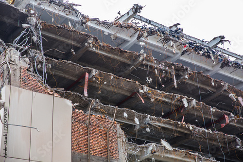 Obraz na plátne Demolition of a building at downtown Brussels